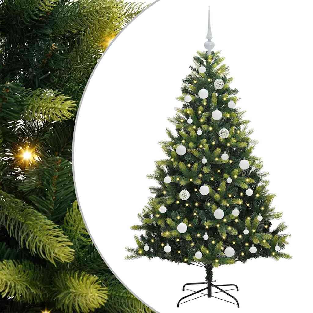Sapin de Noël | Arbre de Noël artificiel à charnières 150 LED Vert 150 cm Maison Chic - Image 1
