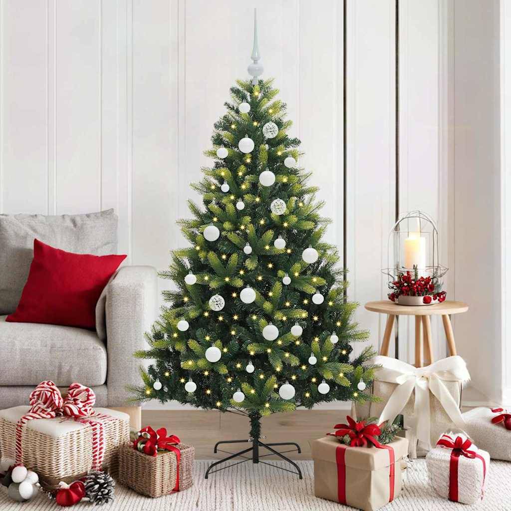 Sapin de Noël | Arbre de Noël artificiel à charnières 150 LED Vert 150 cm Maison Chic - Image 2