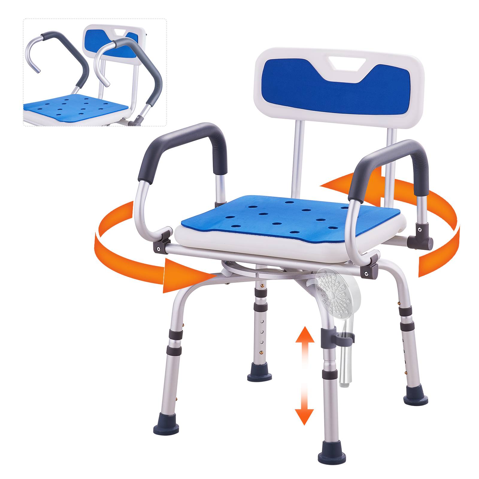Vevor - VEVOR Siège bain rotatif 360°, bras réglables/mobiles, antidérapant, capacité 400 lb, handicapés. - Image 1