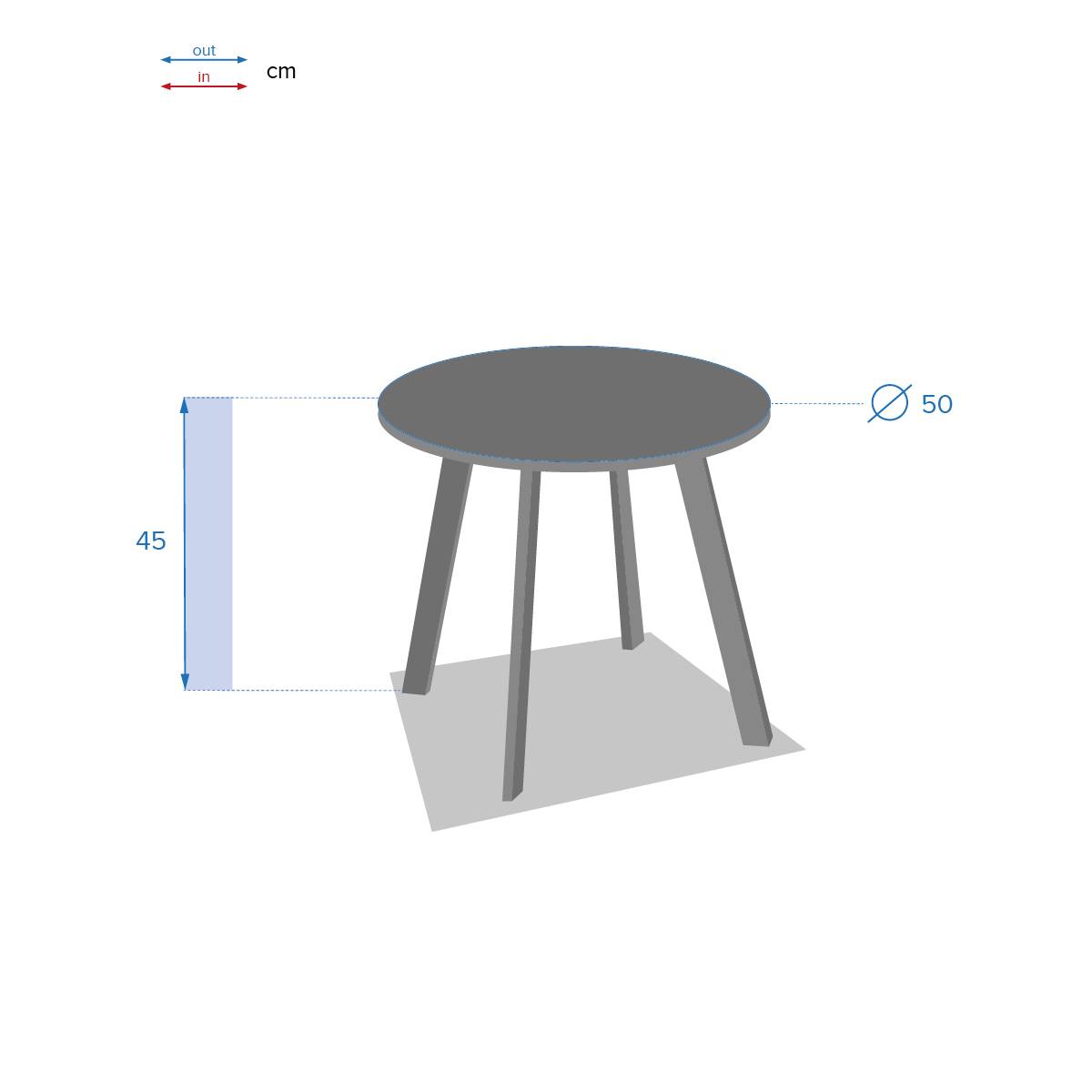 Hesperide - Table d'appoint de jardin ronde "Saona" tonka mat 50x45cm en acier cataphorèse Hespéride - Image 6