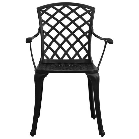 Chaises de jardin aluminium coulé noir 61 x 60 x 93 cm - PANGIVO - Image 3