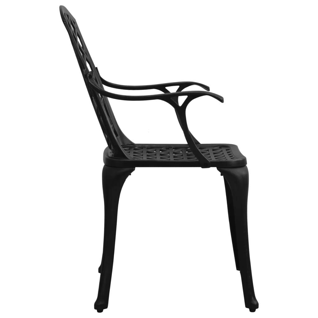 Chaises de jardin aluminium coulé noir 61 x 60 x 93 cm - PANGIVO - Image 4