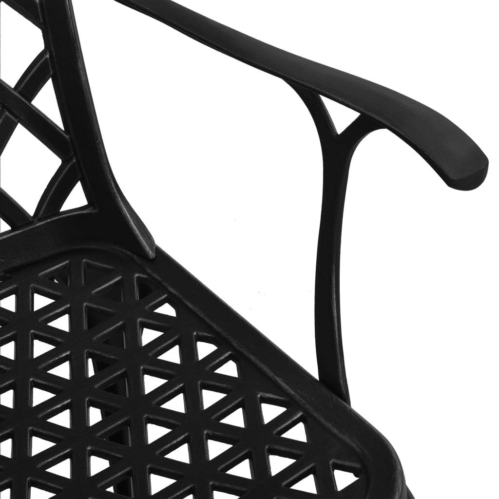 Chaises de jardin aluminium coulé noir 61 x 60 x 93 cm - PANGIVO - Image 6
