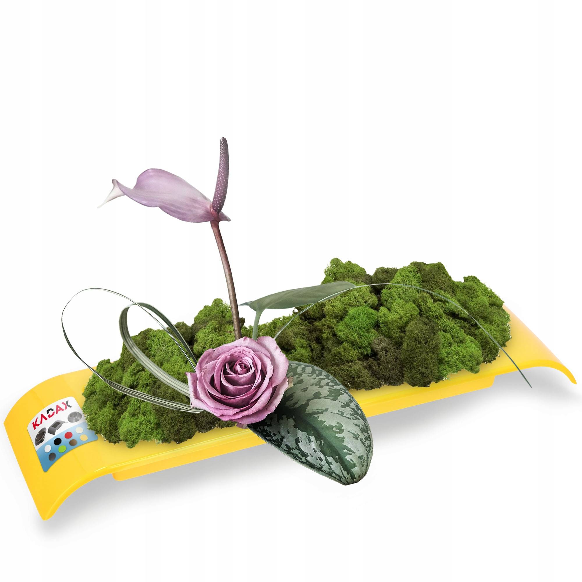 Ikebana en plastique - Pot de fleurs - Pot de fleurs japonais - Dimensions: 47 cm - Jaune - Image 3