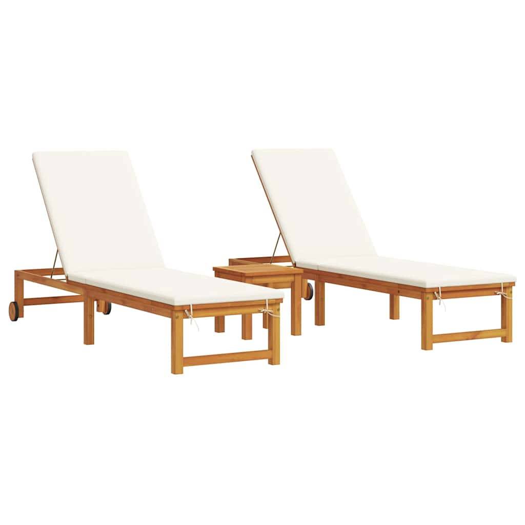 PANGIVO - Transat bois d'acacia marron 202 x 53 x 89 cm, Poids :36.6kg - PANGIVO - Image 2