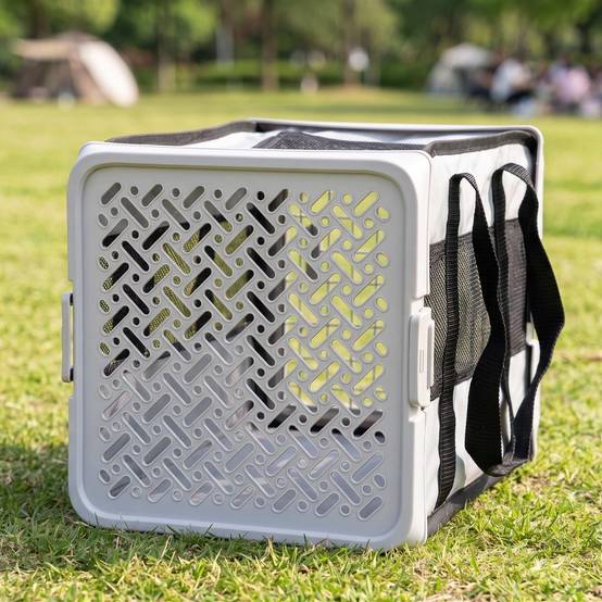 ComfortXL - Sac de transport pliable pour chat et petit chien en tissu 300D gris 49,5 x 34 x 35,5 cm pour trajets quotidiens - Image 9