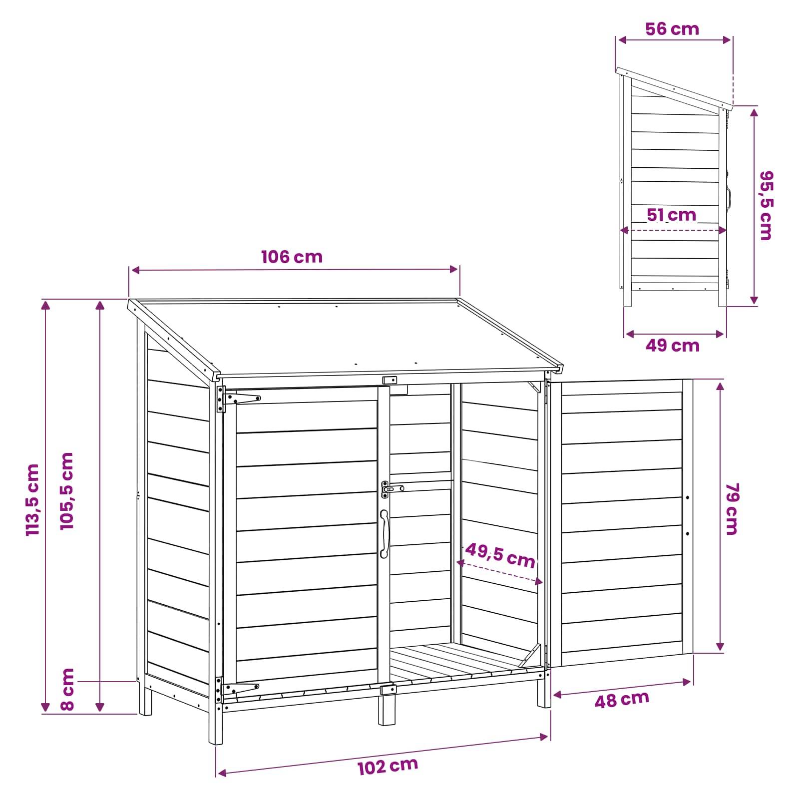 Vidaxl - Abri de jardin Naturel 106,5 x 56 x 113,5 cm Bois d'ingénierie vidaXL 42033440 - Image 3