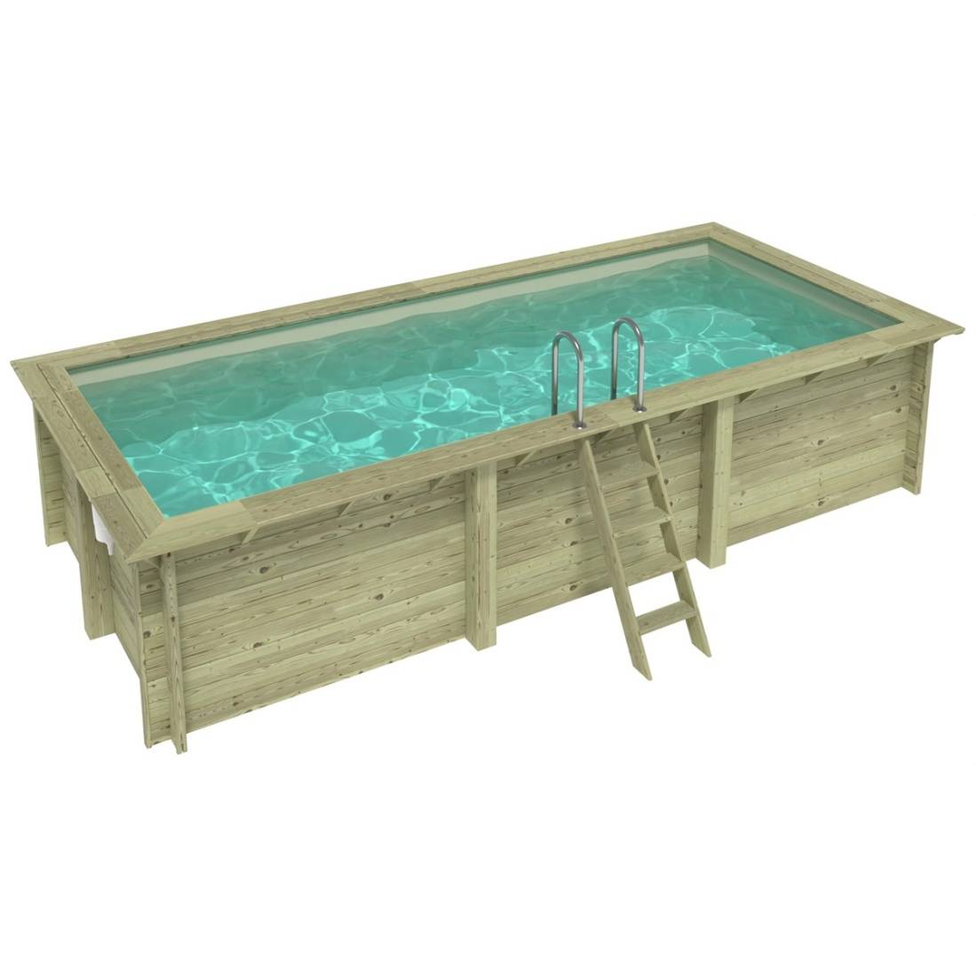 Altanka - Piscine hors sol en bois AQUA 6.1 x 2.85 - H.1.31 m, sable, cadre en métal - sans dalle - BAS7307OSPU3 - ALTANKA - Image 1