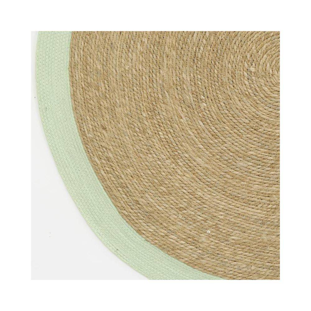 Aubry Gaspard - Tapis en jonc 120 cm naturel bordure colorée - Image 2