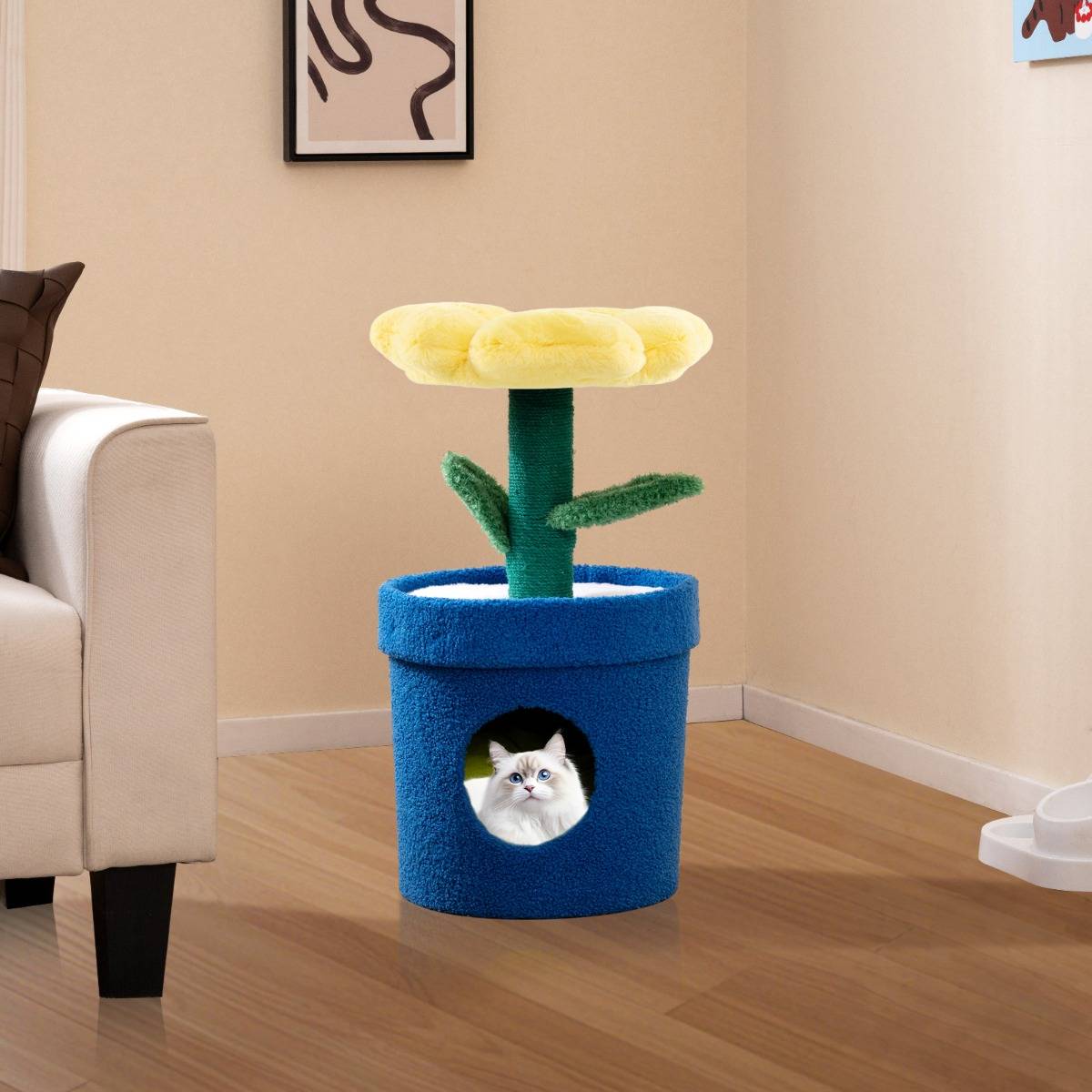Maison Chic - Arbre à Chat Mignon pour Chats d'Intérieur Tour pour Chatons avec Perchoir Rembourré en Fleur - Image 4