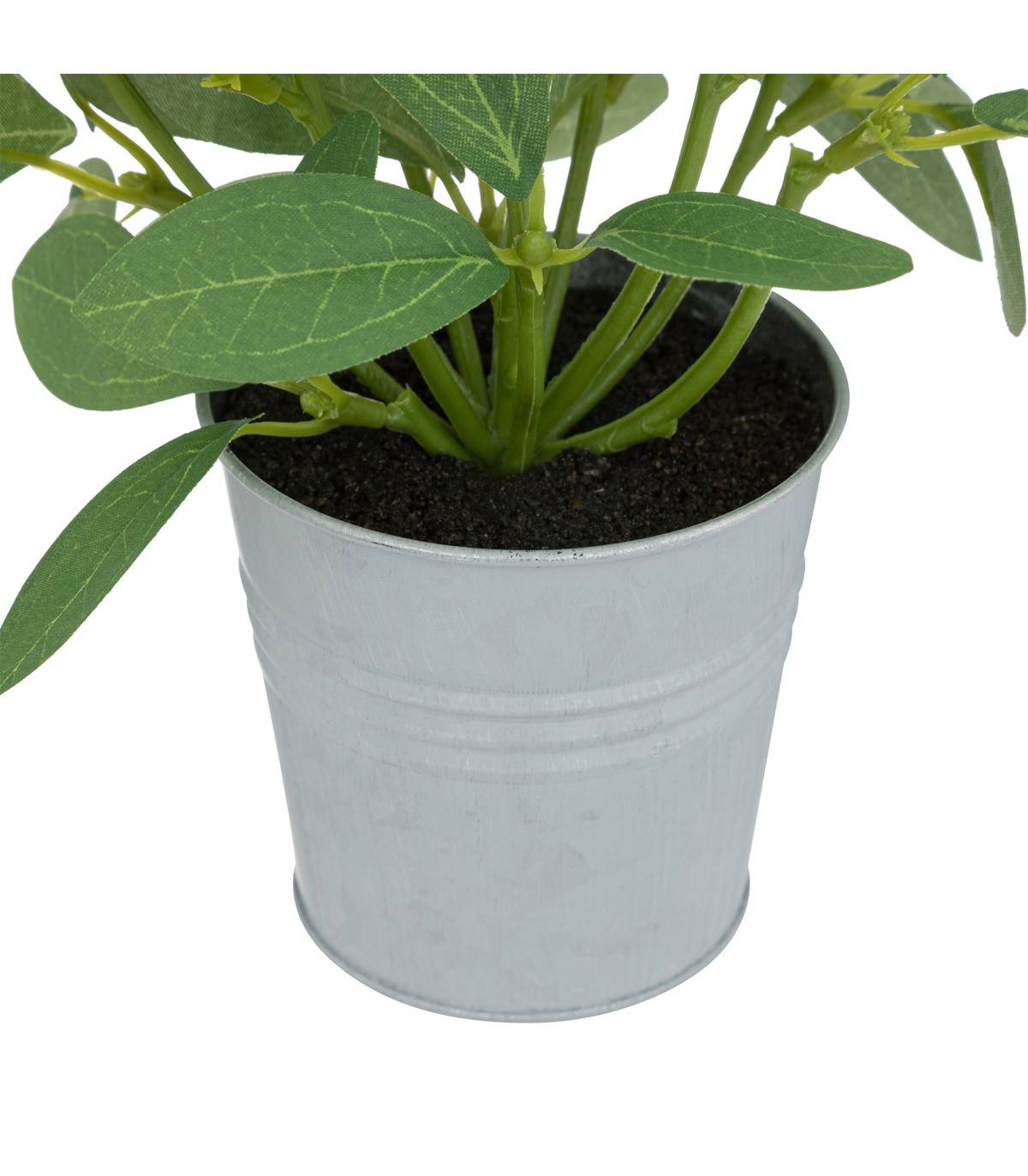 Fleurs artificielles dans un pot en zinc D 15 x H 19 cm - Image 3