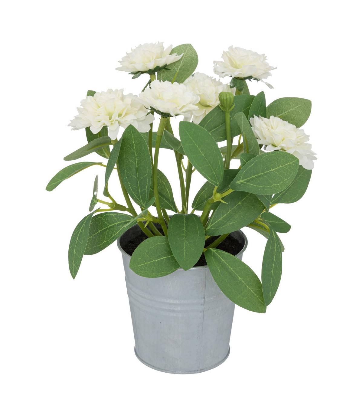 Fleurs artificielles dans un pot en zinc D 15 x H 19 cm - Image 1