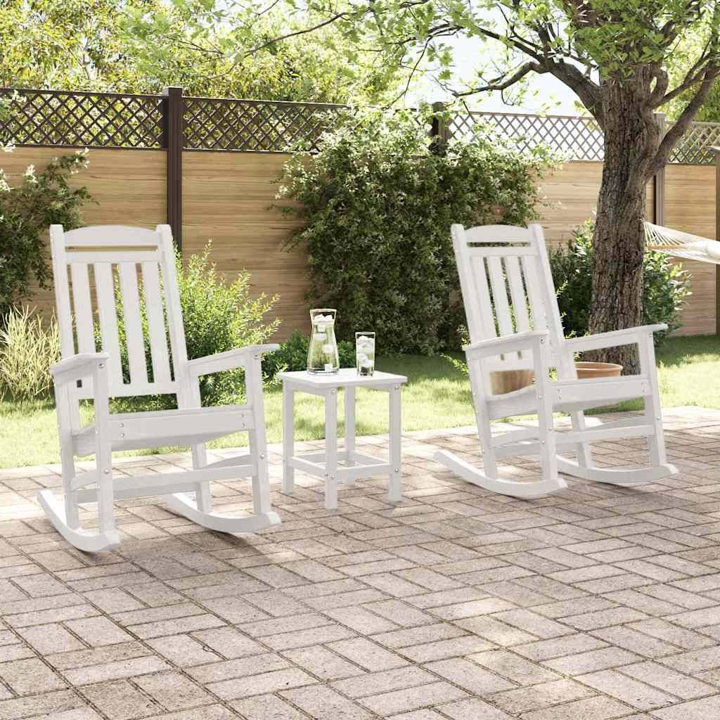 Maison Chic - 3 pcs Fauteuil de jardin - Chaise Rocking chair Blanc 38 x 38 x 46 cm Plastique - Image 4