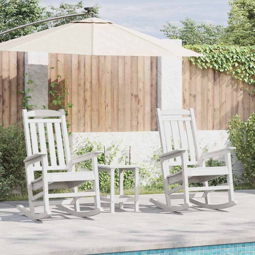 Maison Chic - 3 pcs Fauteuil de jardin - Chaise Rocking chair Blanc 38 x 38 x 46 cm Plastique - Image 2