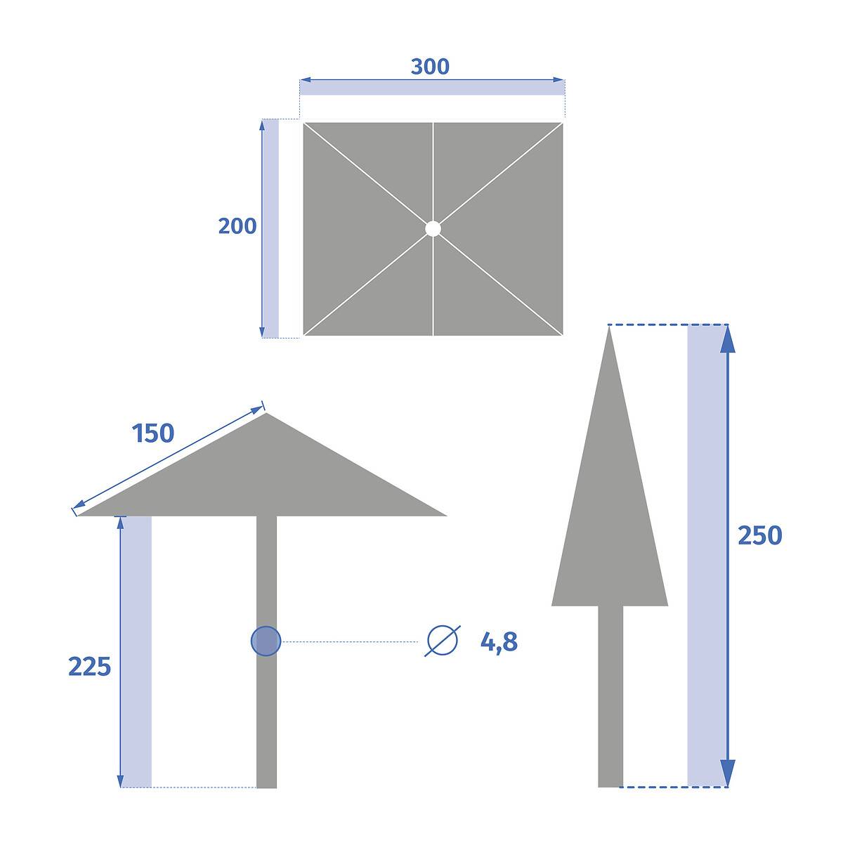 Hesperide - Parasol droit rectangulaire inclinable "Loompa" argile & blé 3 x 2m en aluminium et polyester - Hespéride - Image 8