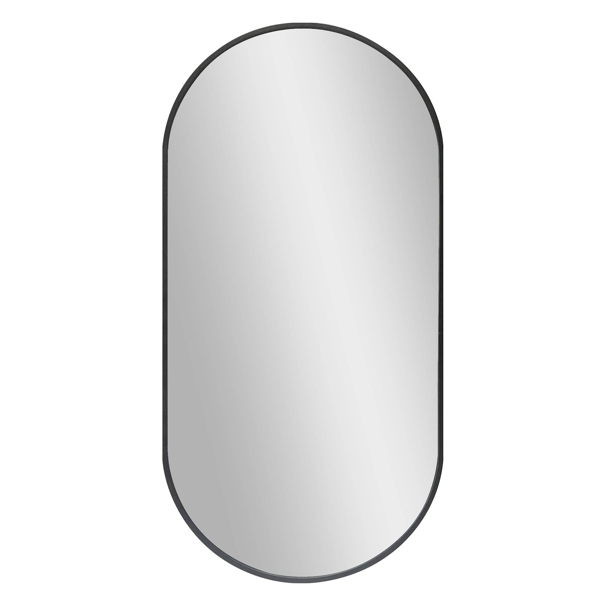 Helloshop26 - Miroir mural elliptique 40 x 80 cm noir - Image 2