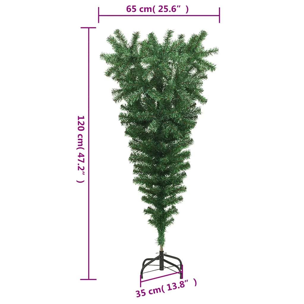 Vidaxl - Sapin de Noël artificiel renversé avec support Vert 120 cm vidaXL 329172 - Image 3