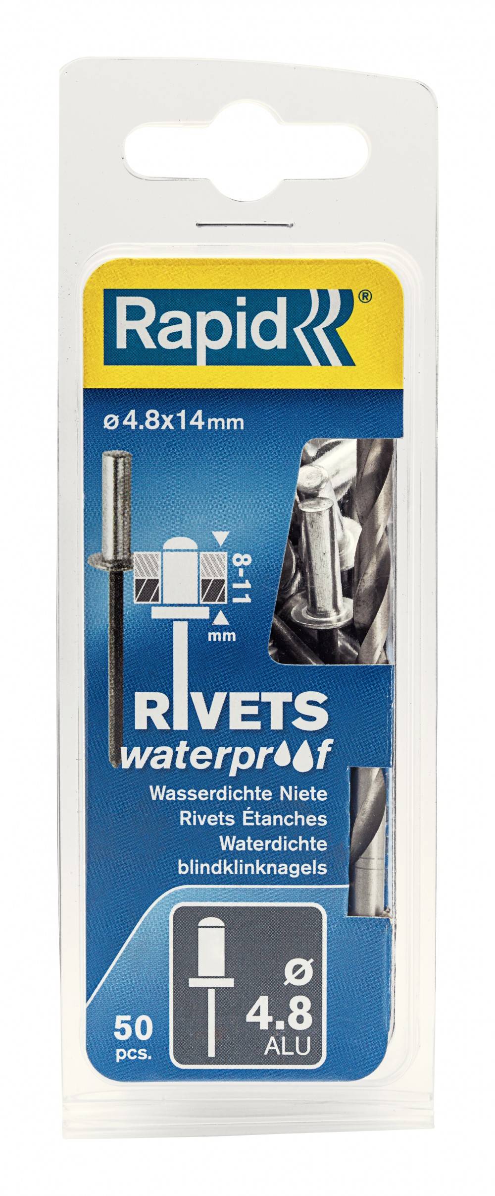 Rapid - Lot de 50 rivets aluminium Diam.4.8 x H.14 mm RAPID - Image 1