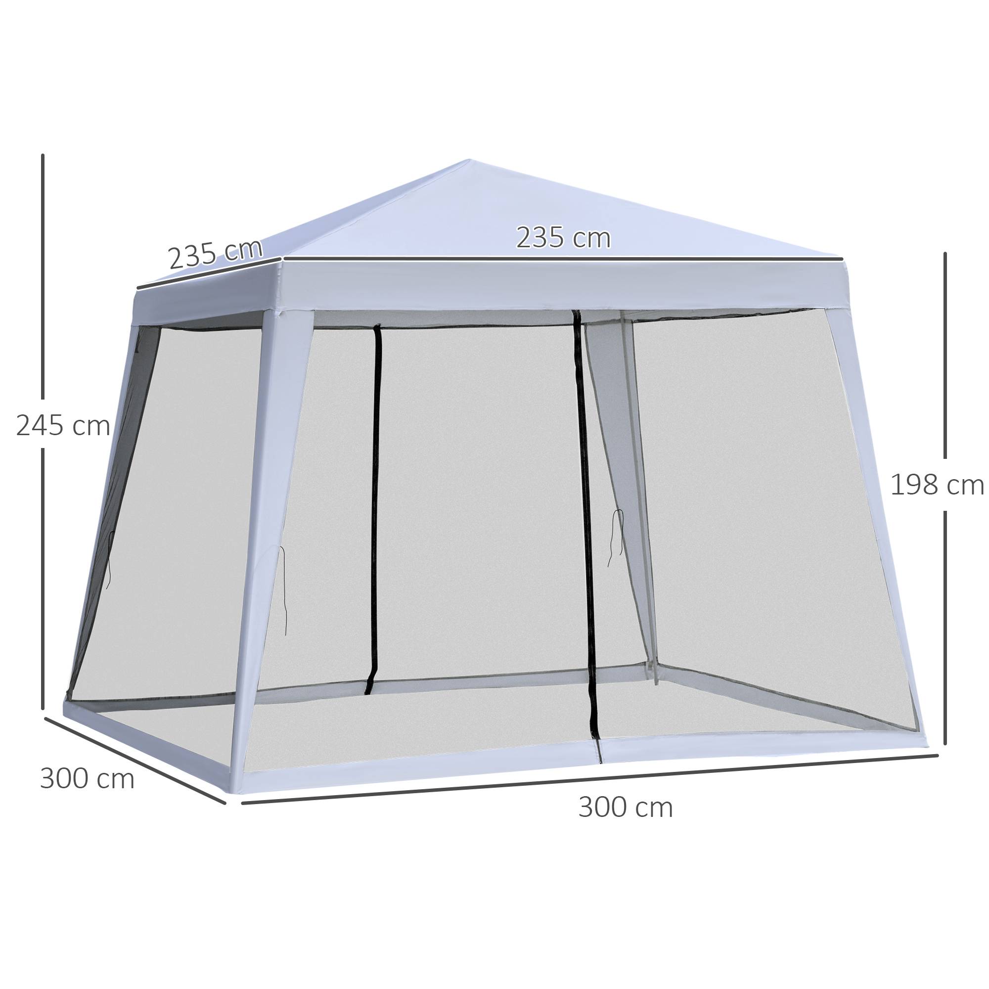 Tonnelle Barnum Pliante Acier Jardin Événements Moustiquaire 3x3m Gris - ComfortXL Outdoor Living - Image 5