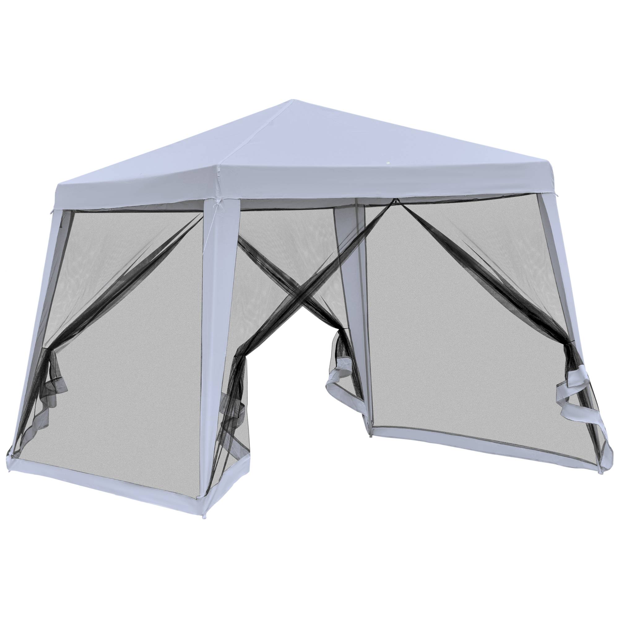 Tonnelle Barnum Pliante Acier Jardin Événements Moustiquaire 3x3m Gris - ComfortXL Outdoor Living - Image 2