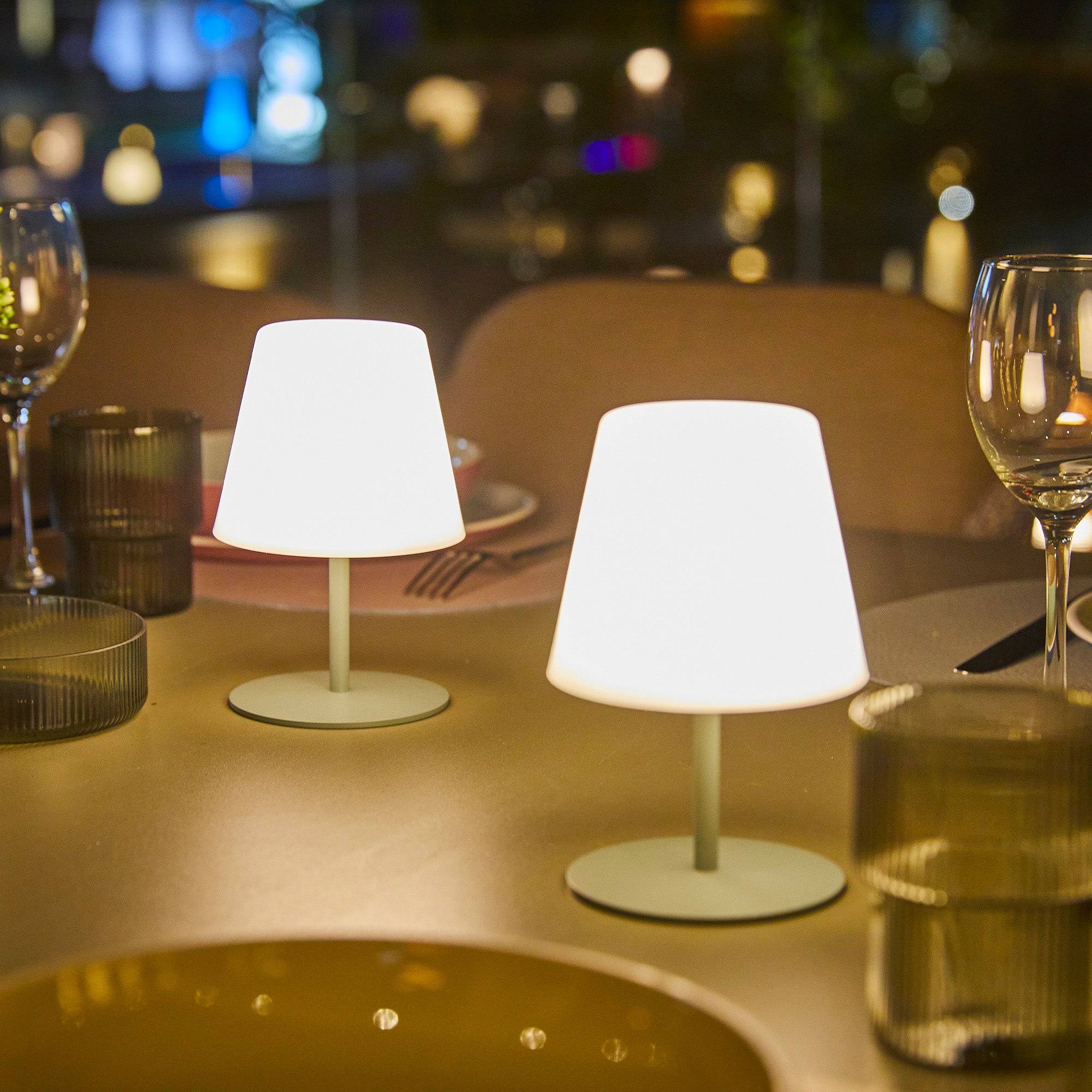 Lumisky - 2 Lampes de table sans fil TWINS Vert H16cm - Image 2