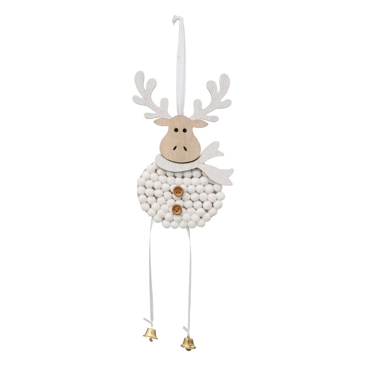 Déco de sapin Renne avec clochettes