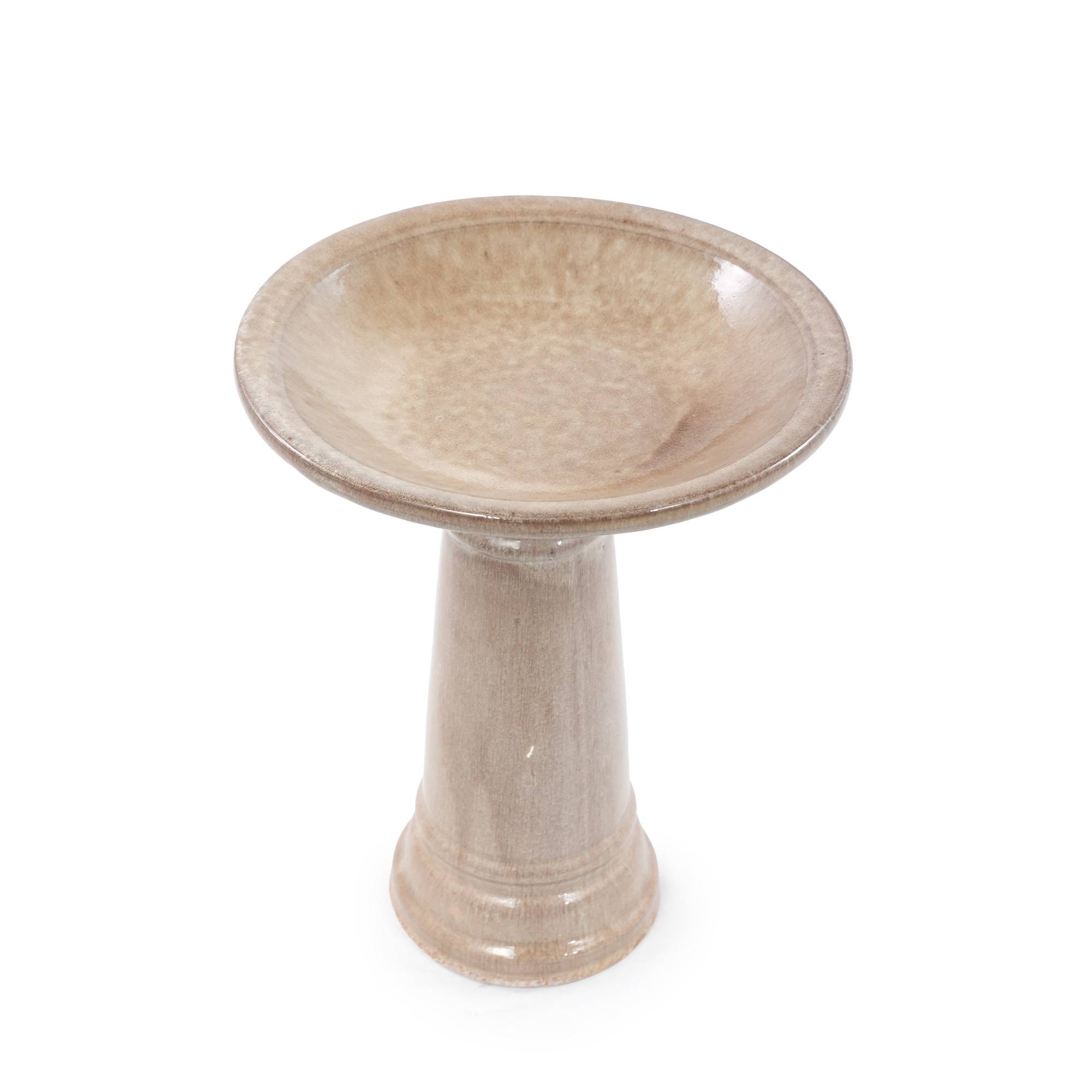 ComfortXL - Bain d’oiseaux en grès Ø 31,5 x H 38 cm beige antique pour jardin terrasse sur pied - ComfortXL Outdoor Living - Image 2
