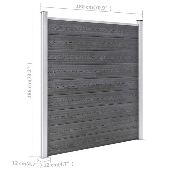 Clôture jardin WPC gris 872 x 186 cm - PANGIVO - Image 10