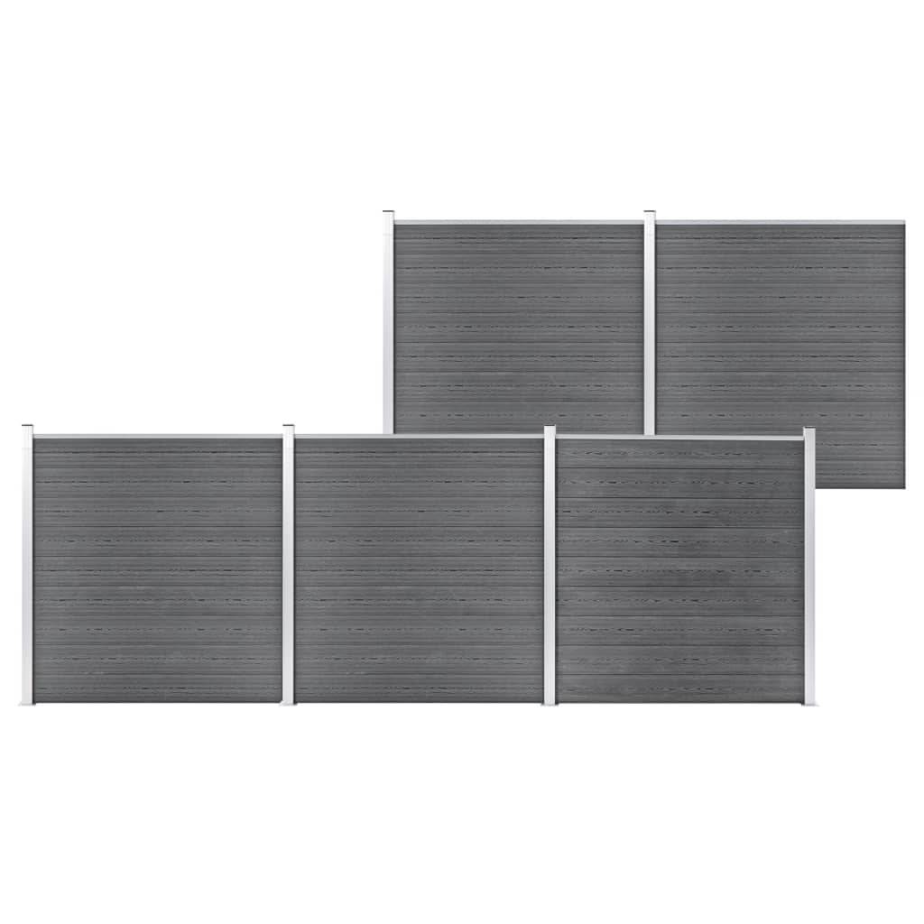 Clôture jardin WPC gris 872 x 186 cm - PANGIVO