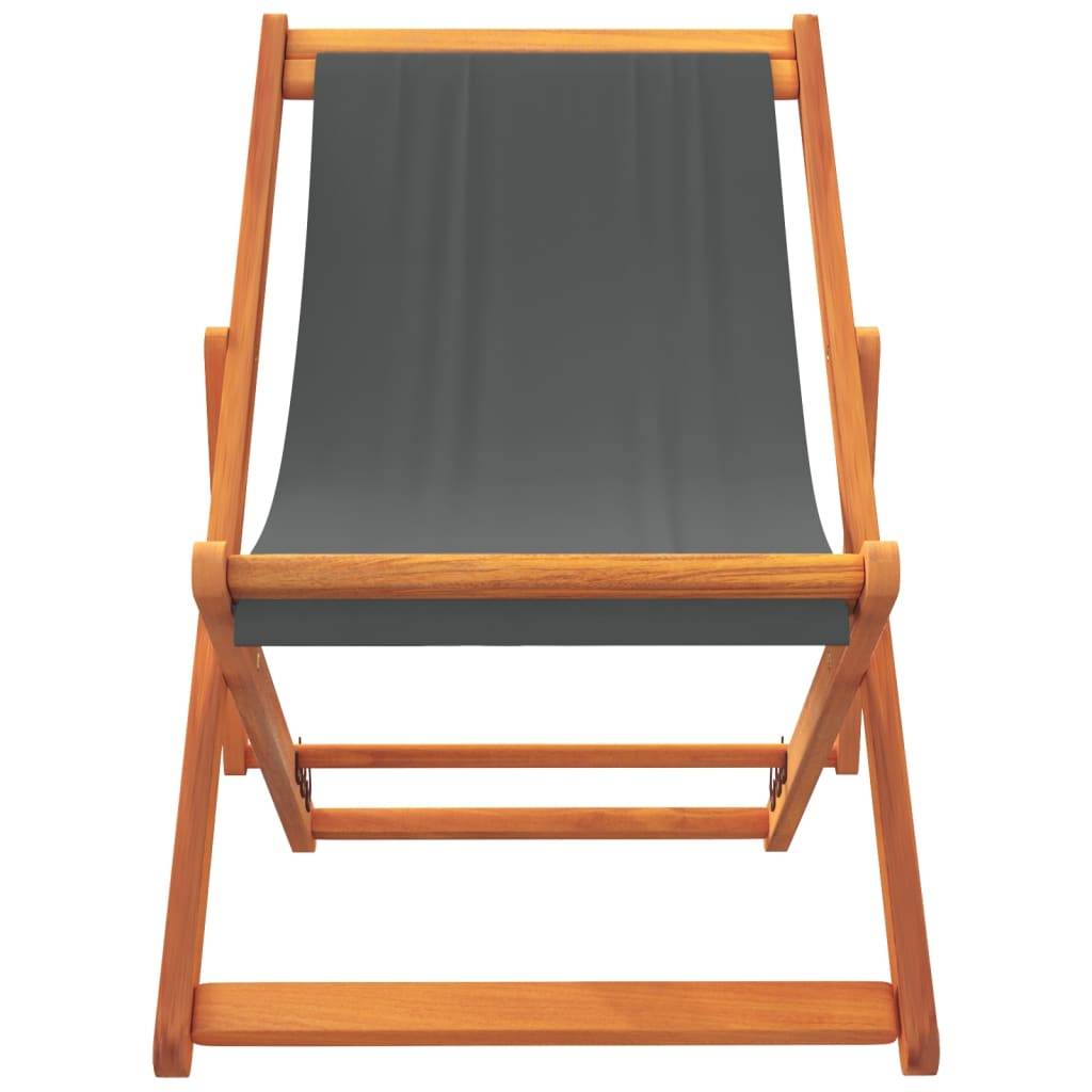 Maison Chic - lot de 2 Chaises de plage pliables - Bain de soleil - Transat gris tissu HL279 - Image 4