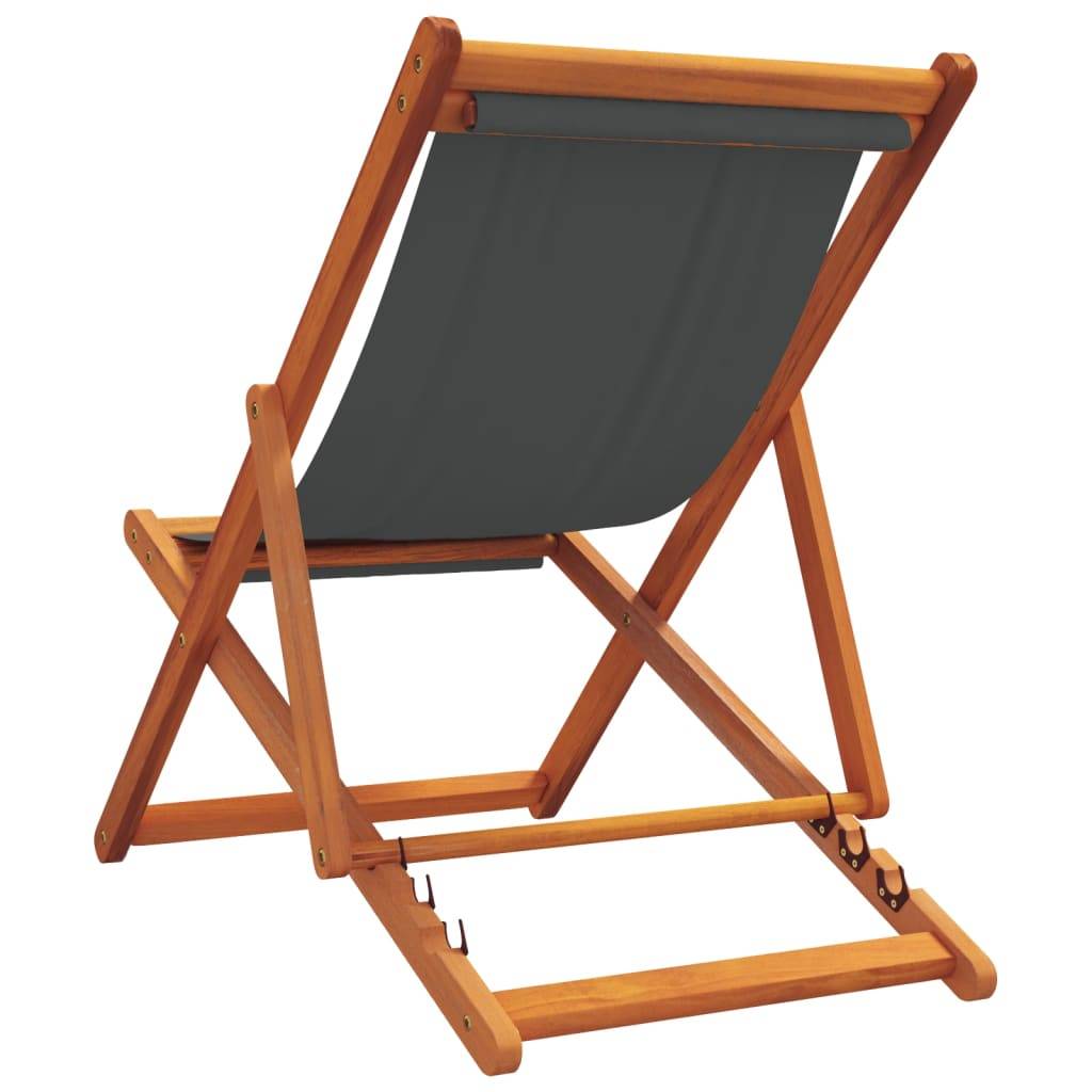 Maison Chic - lot de 2 Chaises de plage pliables - Bain de soleil - Transat gris tissu HL279 - Image 6