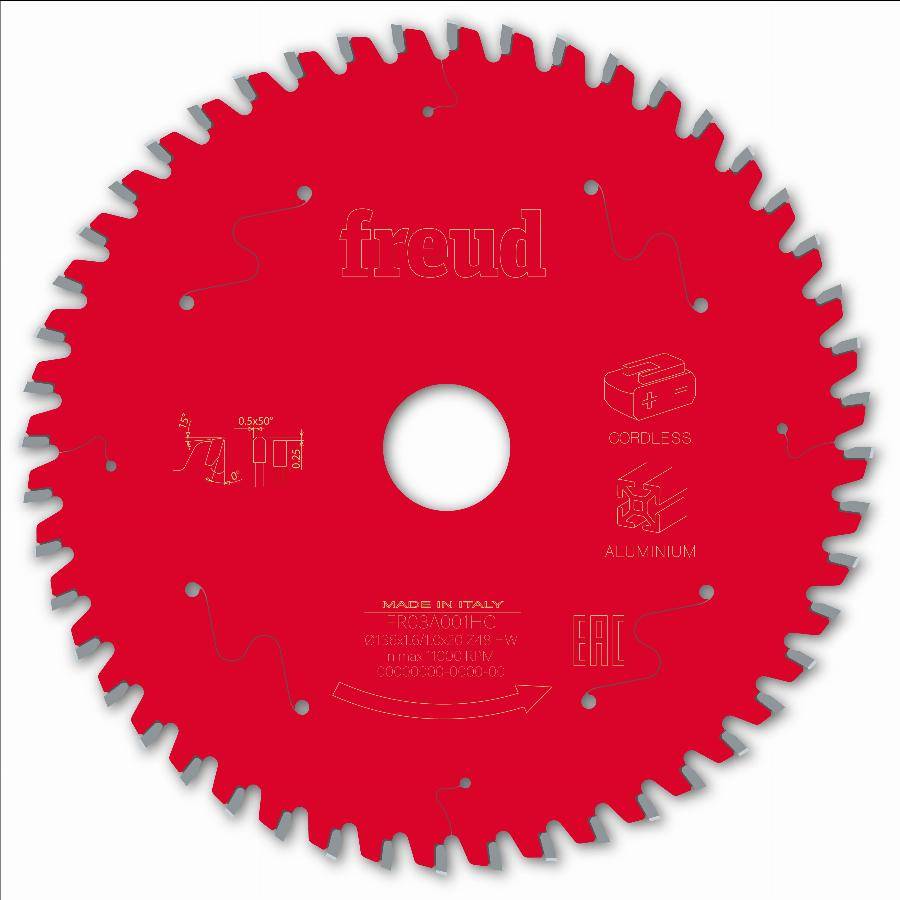 Lame pour scie circulaire portative sans fil FREUD - Ø136 1,6/1 AL20 Z48 TP 0° - F03FS10082 -FR03A001HC - Image 2