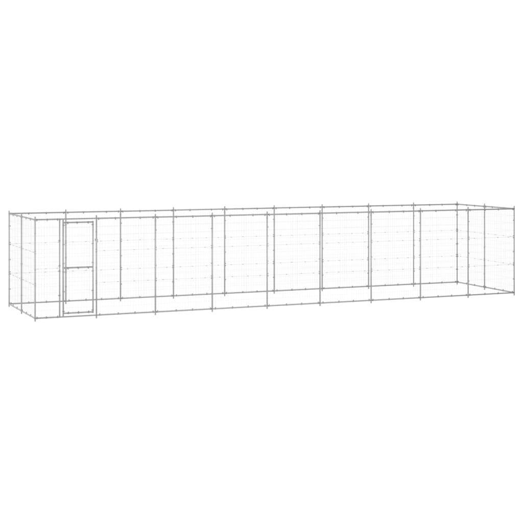 Helloshop26 - Chenil extérieur cage enclos parc animaux chien extérieur acier galvanisé 21,78 m² - Image 1