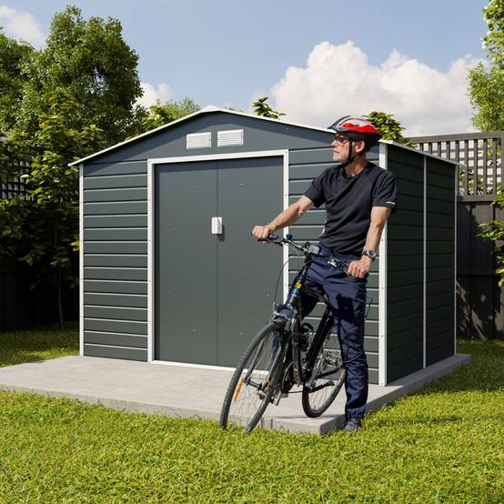 Trigano Jardin - Abri de jardin métal gris 4,83 m2 + kit d'ancrage - Image 6
