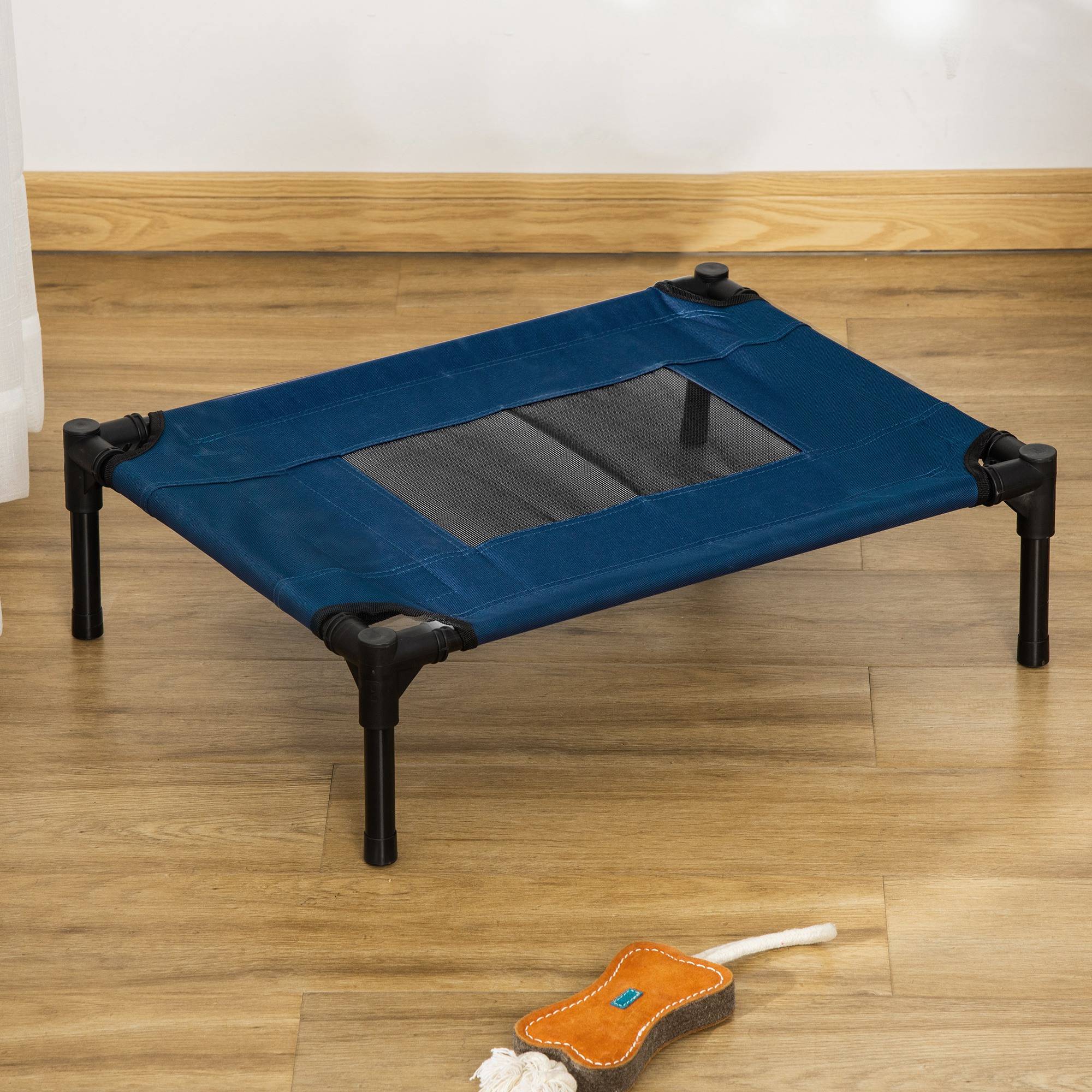 Lit surélevé animal Tissu Oxford Textilène Intérieur Extérieur 61x46cm Bleu Noir - ComfortXL Outdoor Living - Image 4