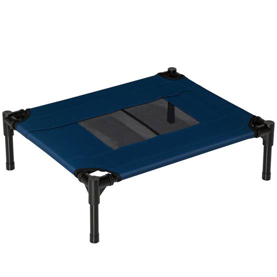 Lit surélevé animal Tissu Oxford Textilène Intérieur Extérieur 61x46cm Bleu Noir - ComfortXL Outdoor Living - Image 1