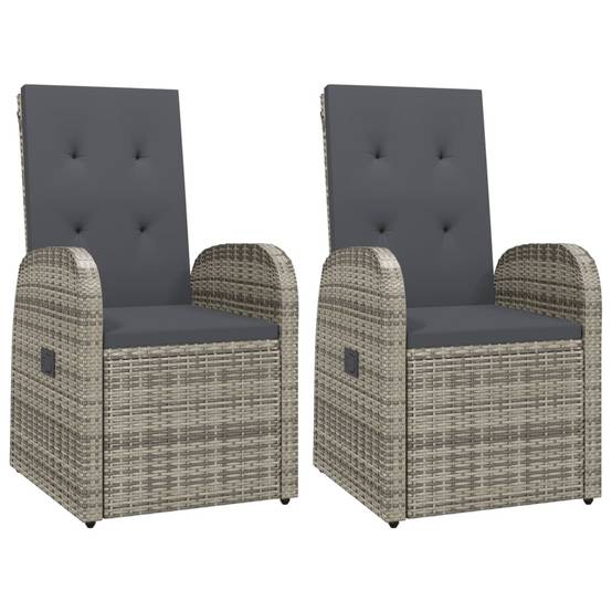 Vidaxl - Chaises de jardin inclinables coussins lot de 2 Résine tressée vidaXL 319539 - Image 2