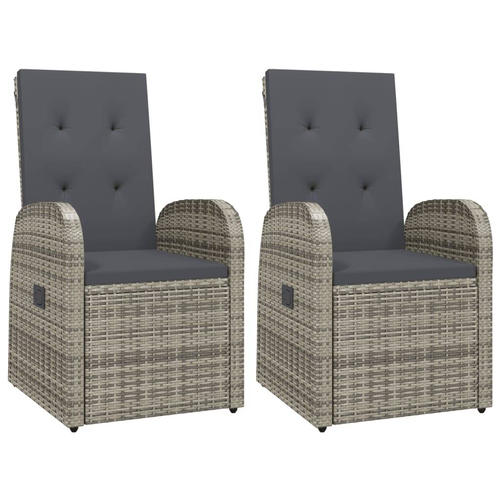 Vidaxl - Chaises de jardin inclinables coussins lot de 2 Résine tressée vidaXL 319539 - Image 2