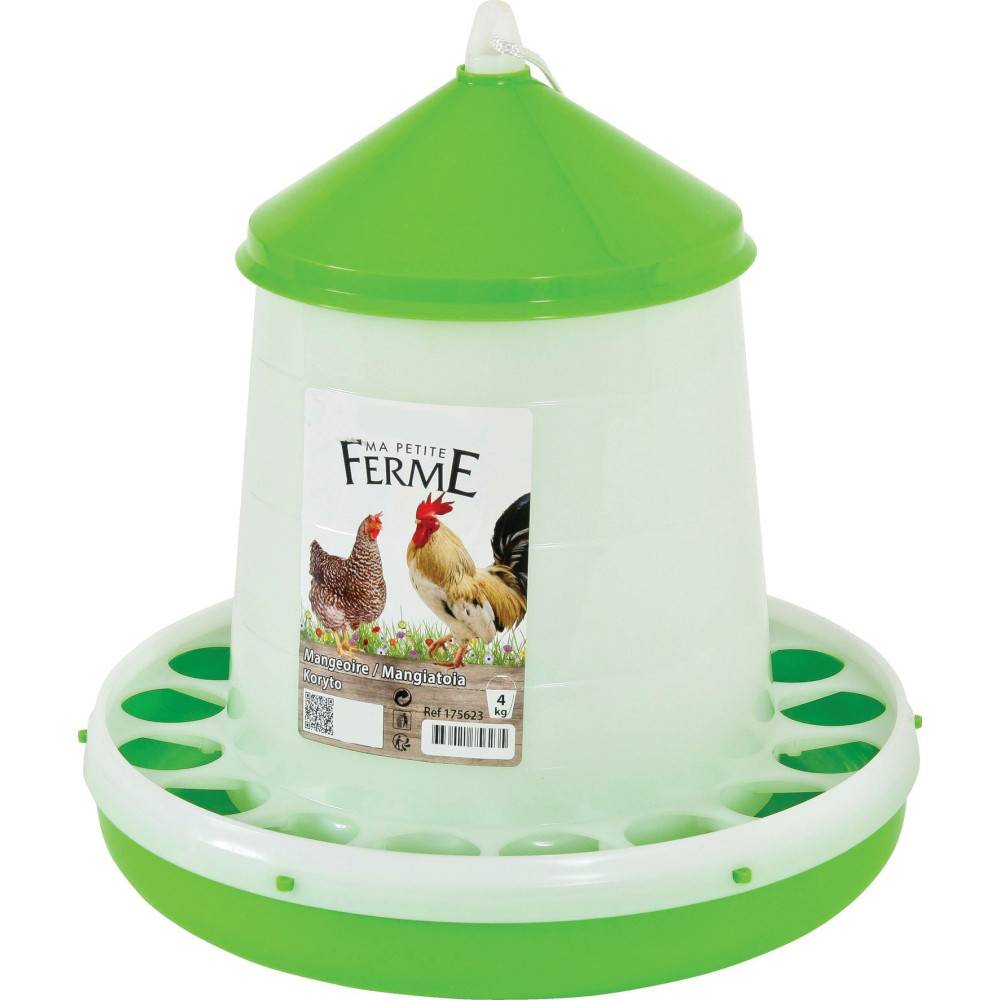 Mangeoire silo en plastique, capacité 4 kg, basse cour - Image 1
