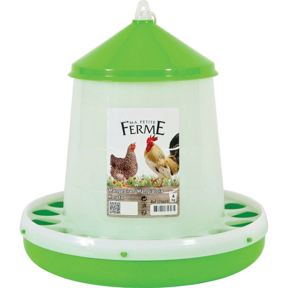 Mangeoire silo en plastique, capacité 4 kg, basse cour - Image 2