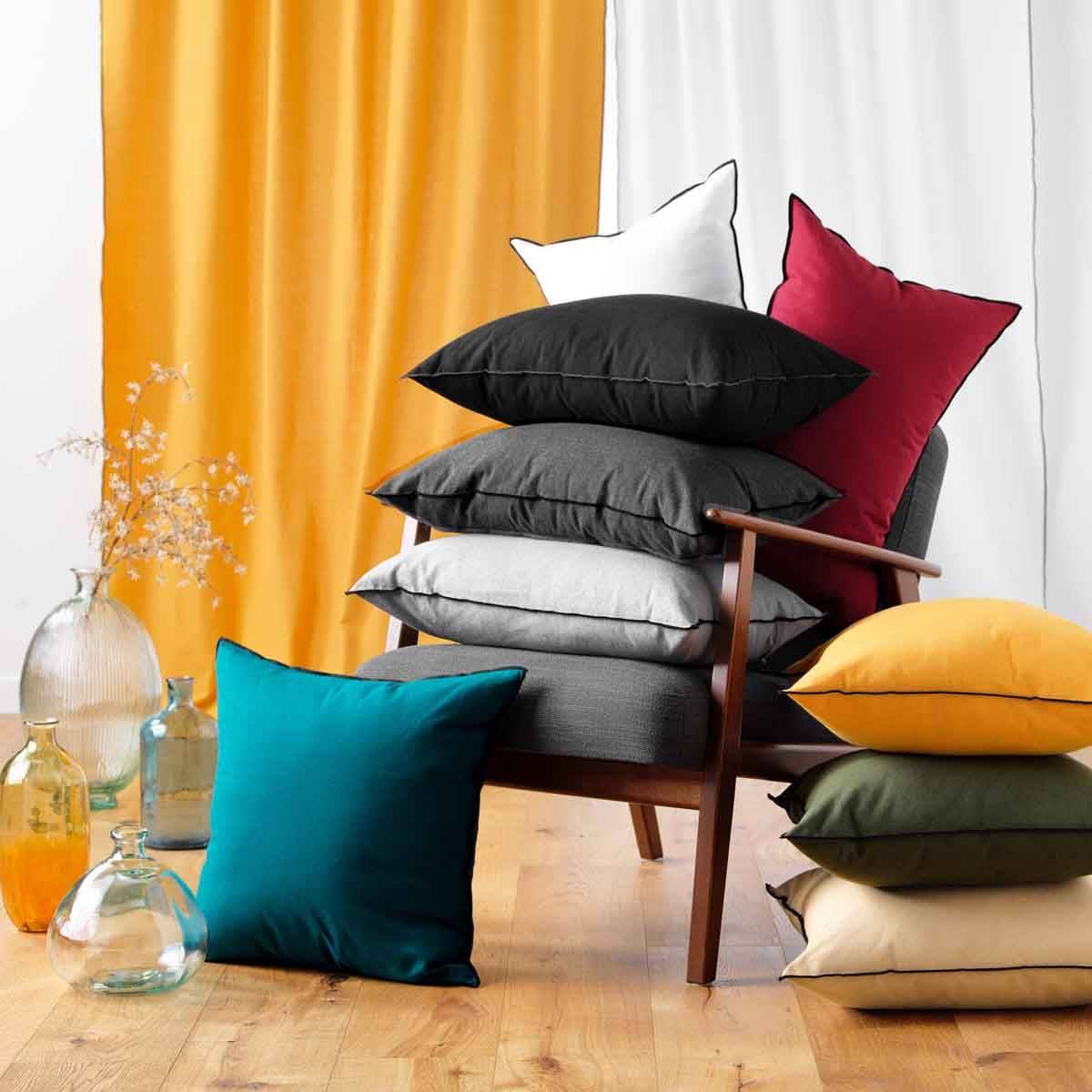 Coussin Déco "Mistraline" 50x50cm Anthracite - Image 4