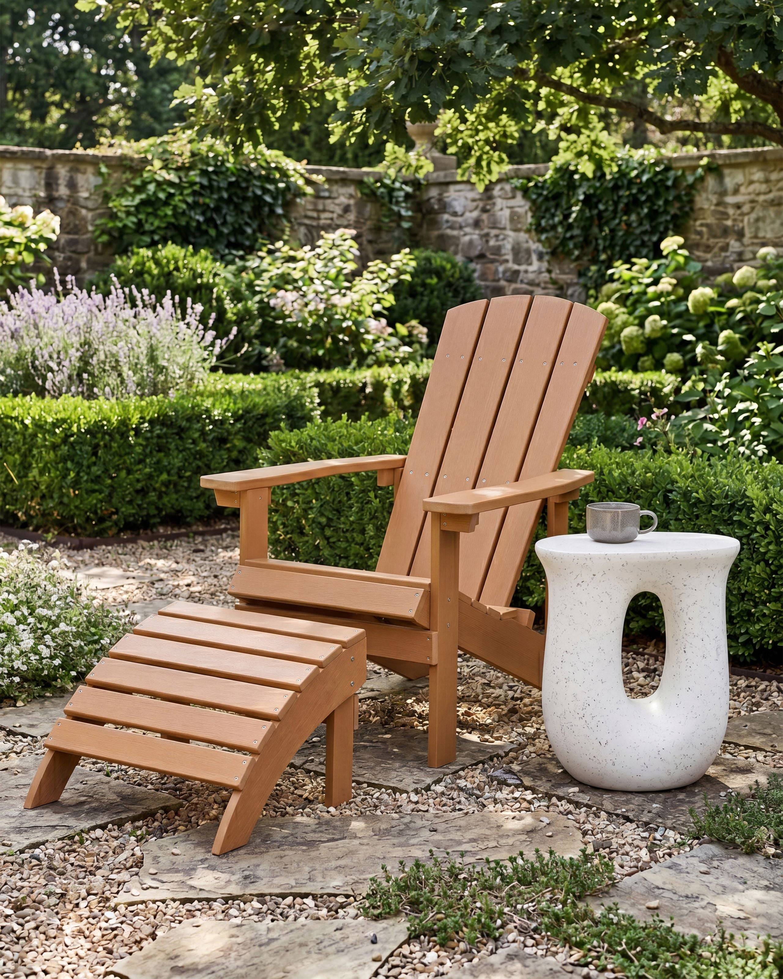 Beliani - Chaise de jardin Bois synthétique Marron ADIRONDACK - 75x88x88- Beliani - Image 1