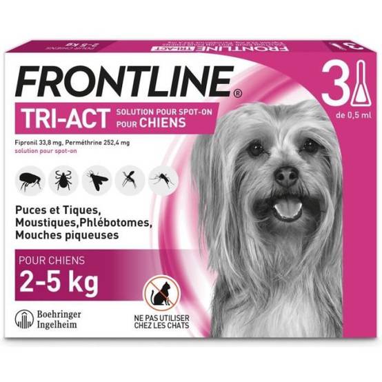 Frontline - FRONTLINE 3 pipettes Tri-Act pour chien de 5 a 10 kg - Image 1