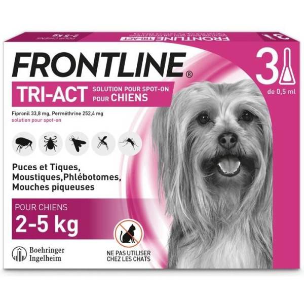 Frontline - FRONTLINE 3 pipettes Tri-Act pour chien de 5 a 10 kg - Image 1