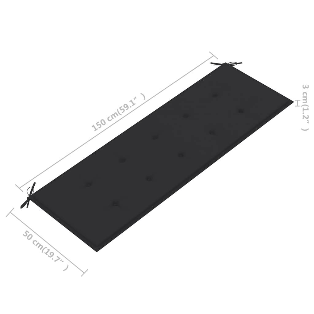 Helloshop26 - Banc de jardin meuble de patio d'extérieur terrasse avec coussin 157 cm bois d'acacia massif - Image 8