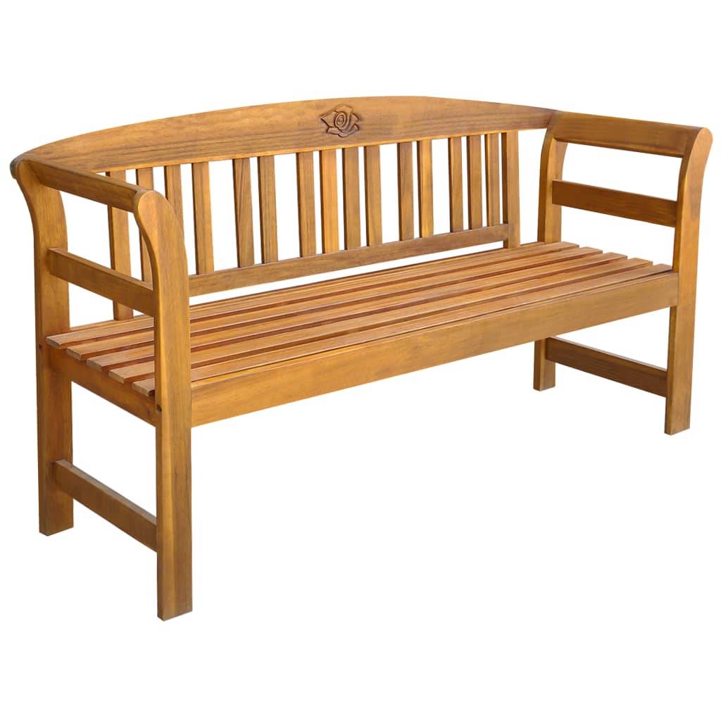 Helloshop26 - Banc de jardin meuble de patio d'extérieur terrasse avec coussin 157 cm bois d'acacia massif - Image 2