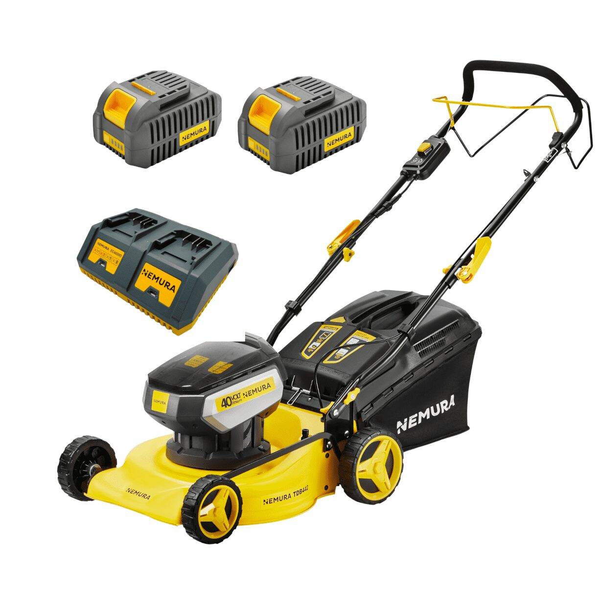 Tondeuse A Batterie 80V (2x40V) - Coupe 42cm - Autotractée + 2 Batteries 2Ah + Chargeur - Autonomie 250m2 - Image 1