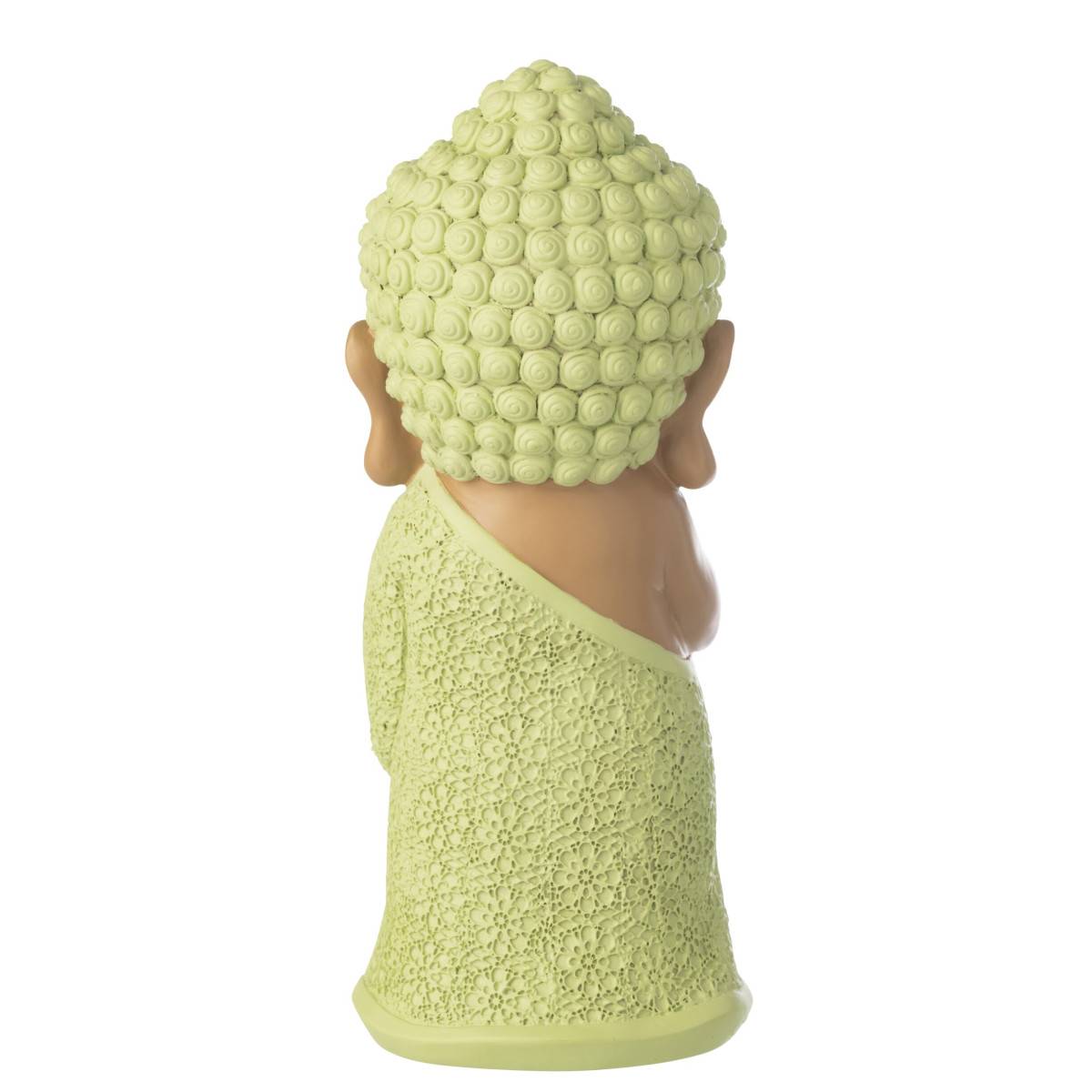 J-Line - Statuette Déco Moine Priant "Boudhi" 32cm Vert - Image 3