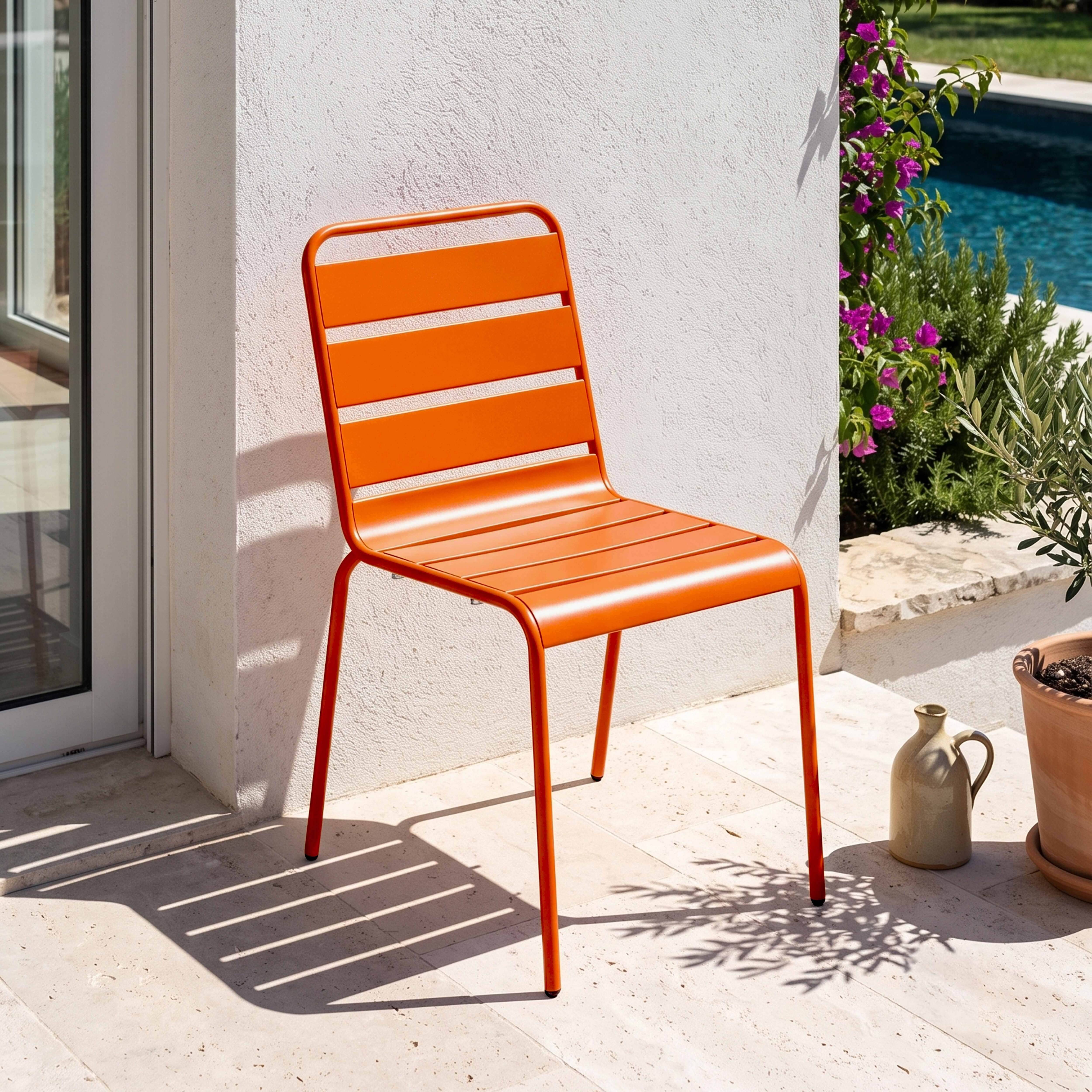 Oviala - Chaise de jardin en métal orange Palavas - Oviala - Image 2