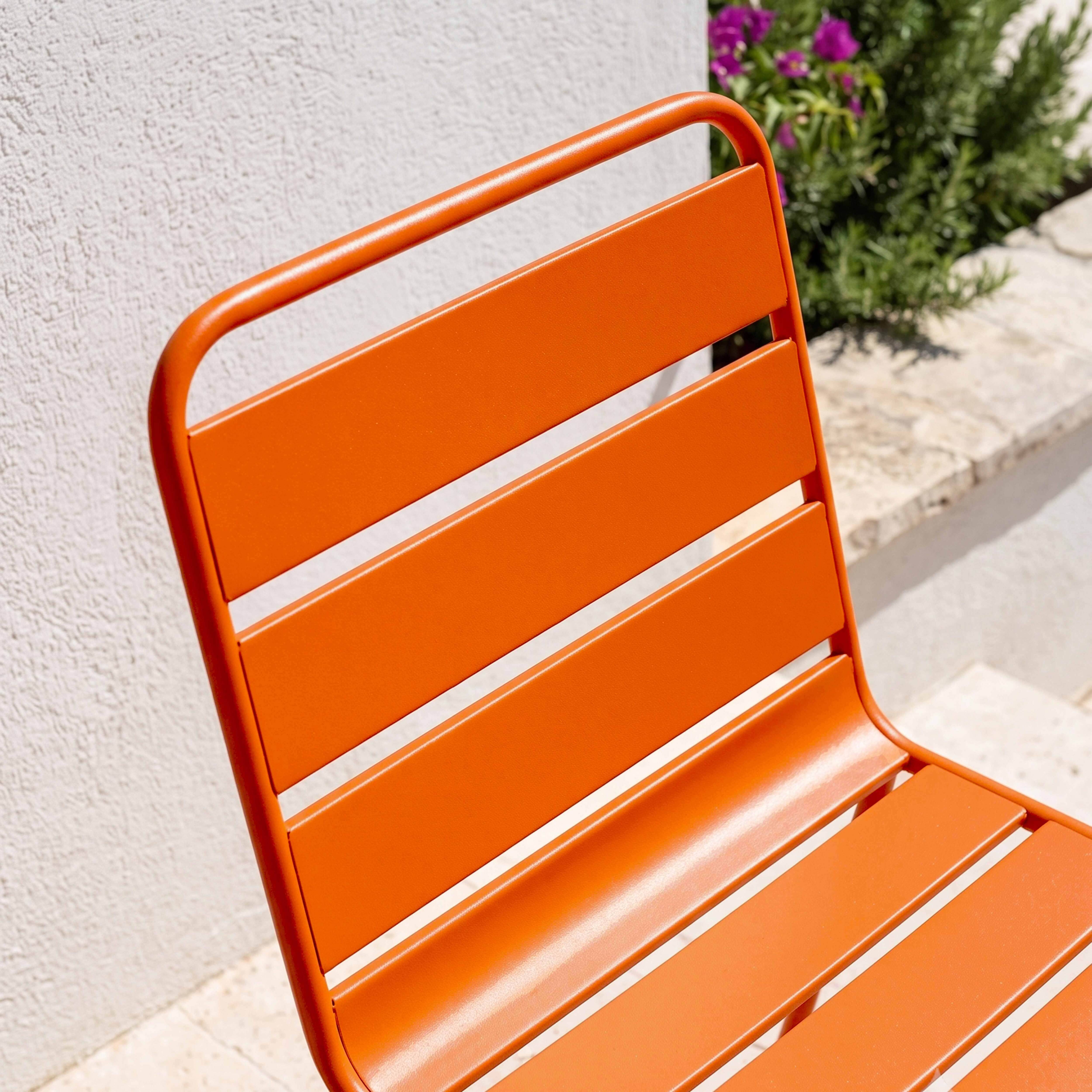 Oviala - Chaise de jardin en métal orange Palavas - Oviala - Image 3